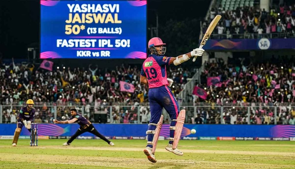 Yashasvi Jaiswal's incredible 13-ball fifty - fastest 50 in ipl