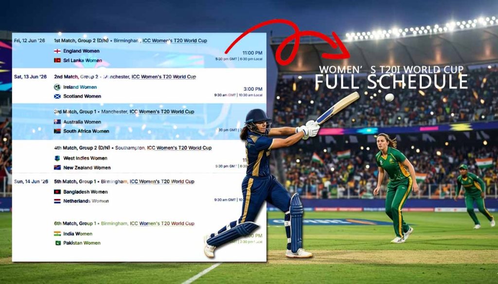 Women's T20 World Cup 2026 Full Schedule in IST