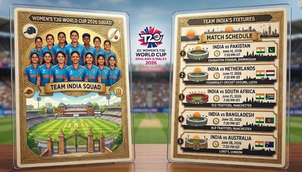 Team India's Fixtures Women's T20 World Cup 2026